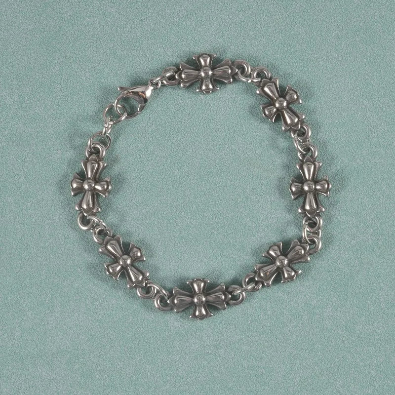 Chrome Cross Link Bracelet
